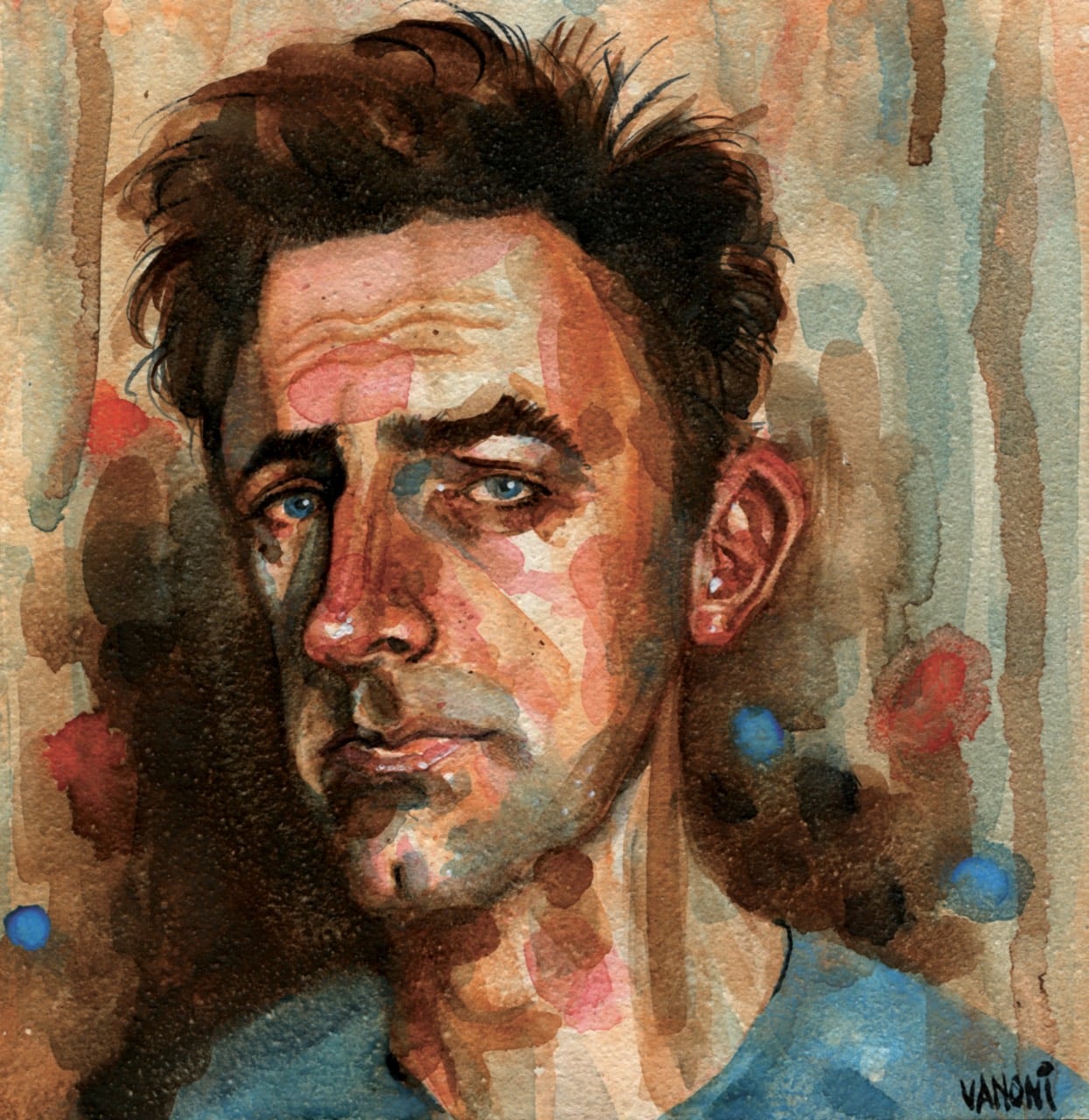 Watercolor study on block