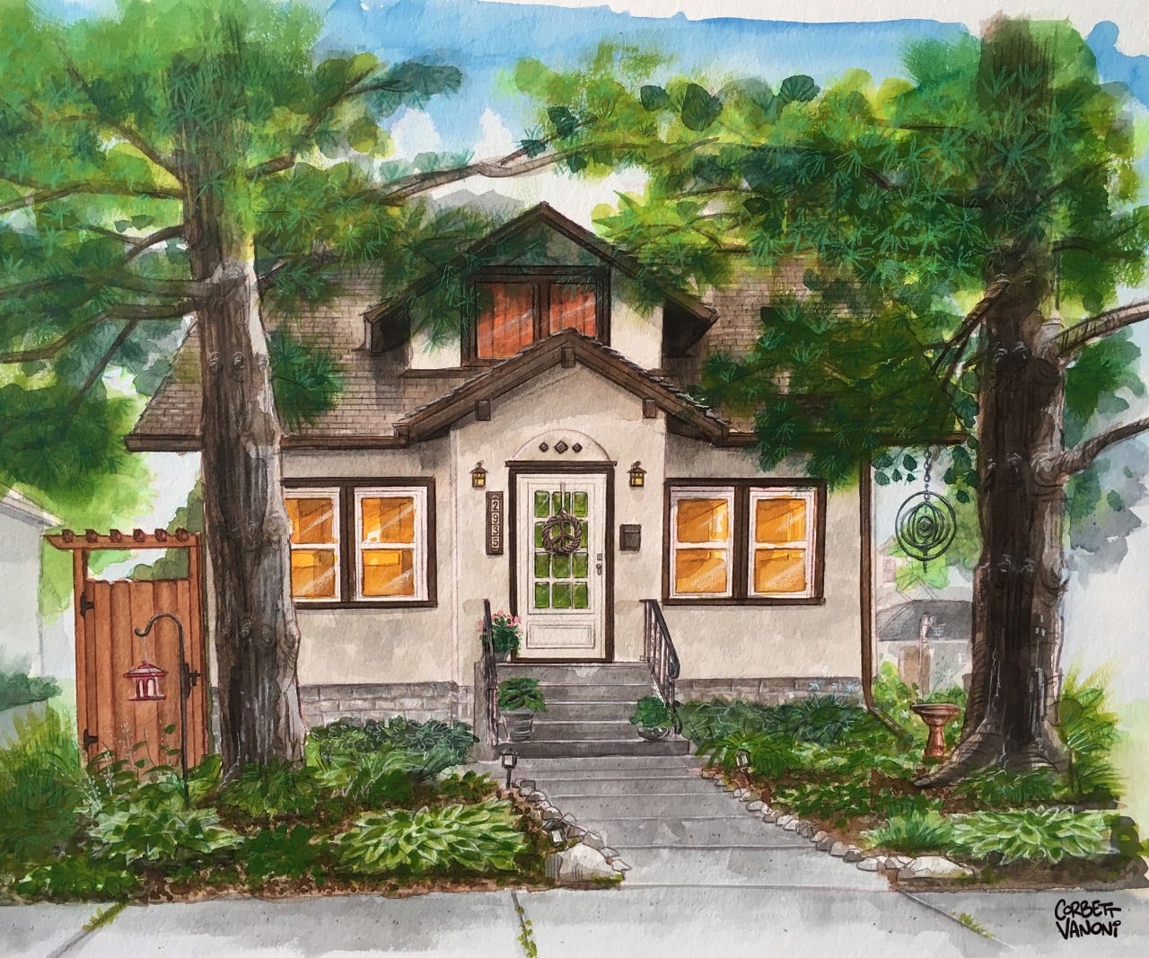 Watercolor, Colored Pencil—commission
