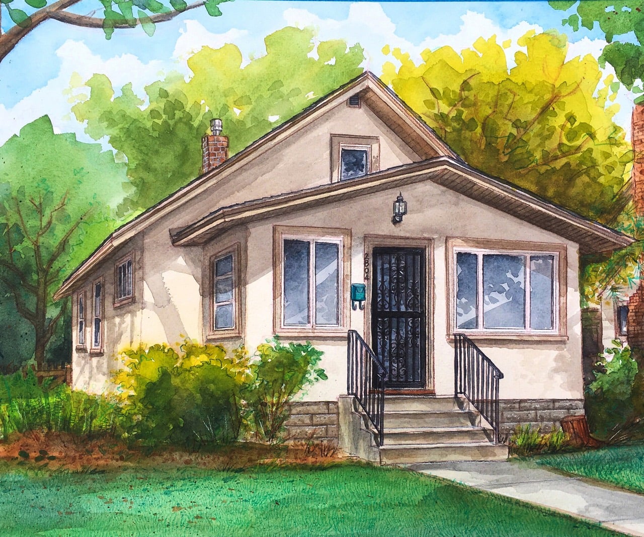 Watercolor, Colored Pencil—commission