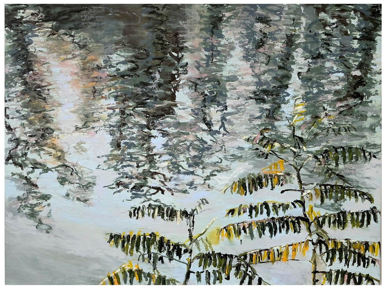 Strokes, oil stick, 30x40", 2024