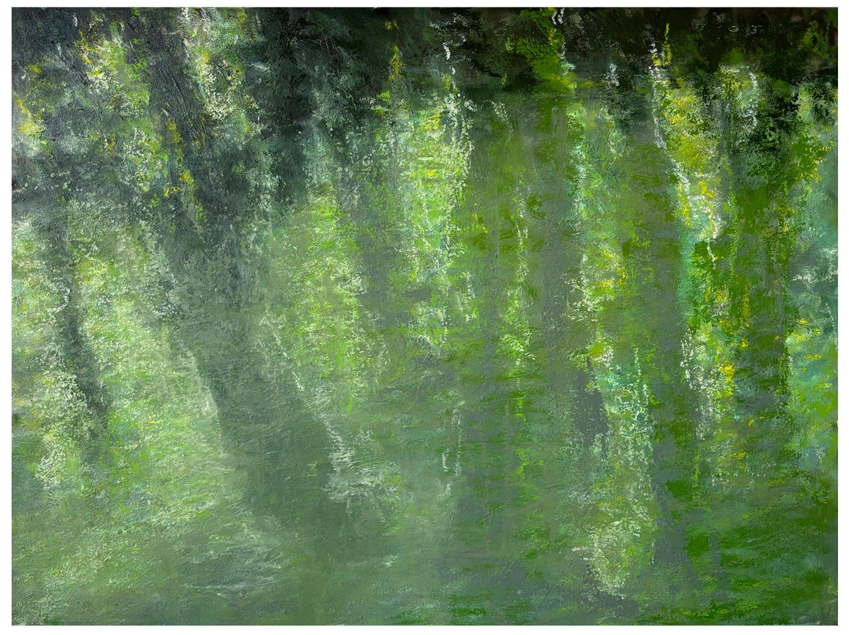 Alsea River  #6, oil stick, 2230", 2025