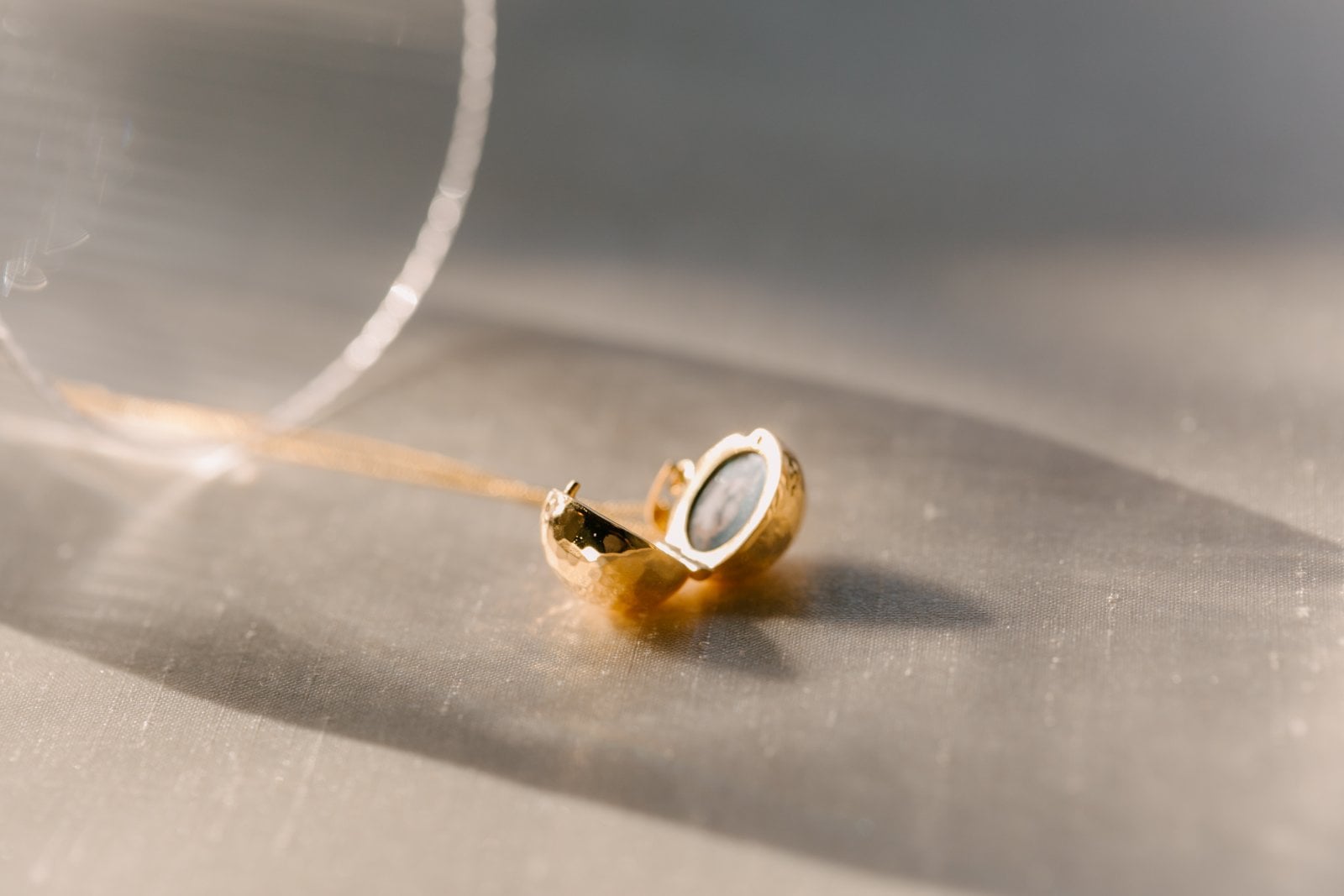 the gold disco ball locket