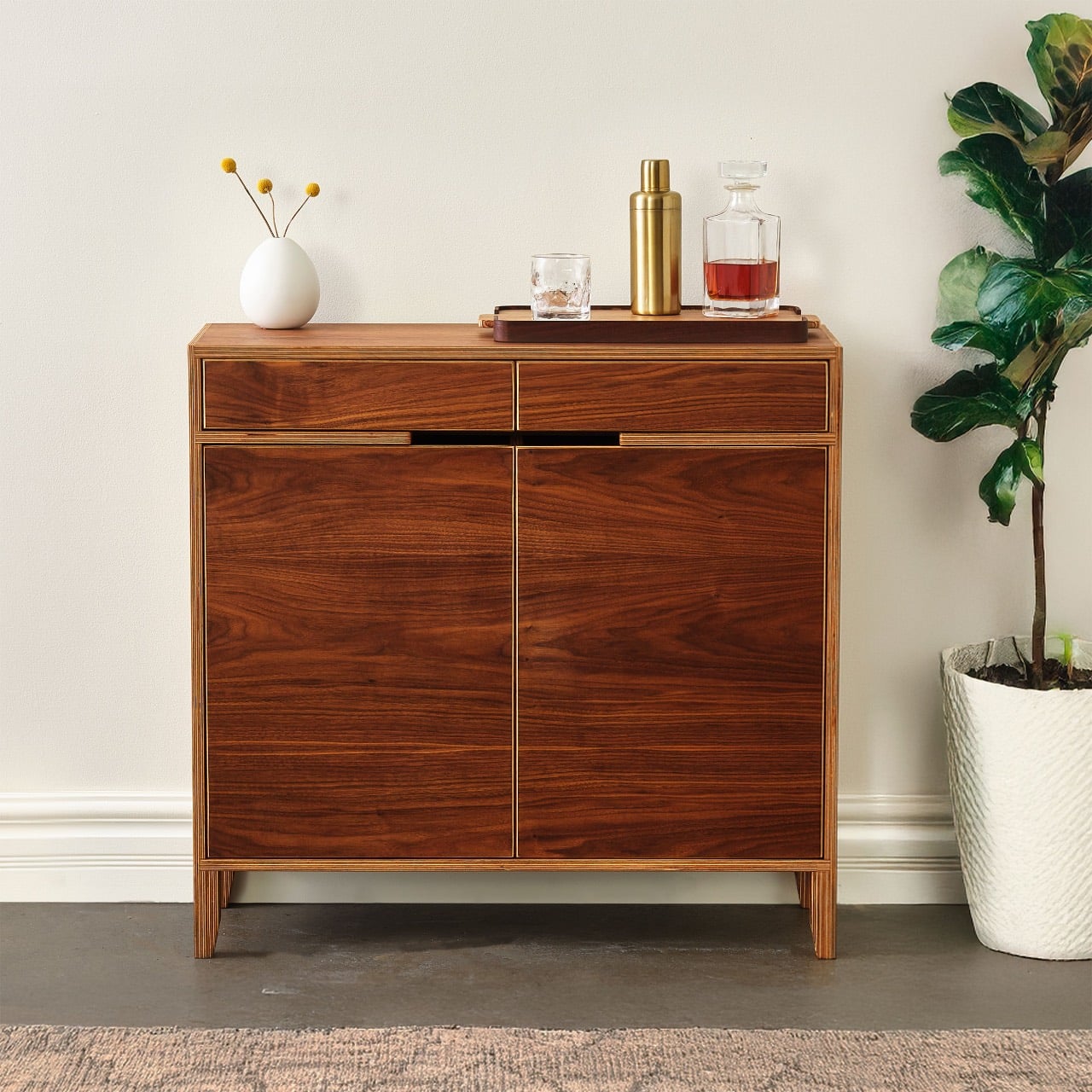 36" Liquor Cabinet in Walnut